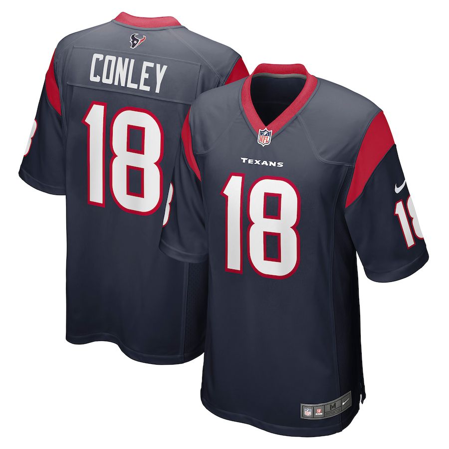 Men Houston Texans 18 Chris Conley Nike Navy Game NFL Jersey
